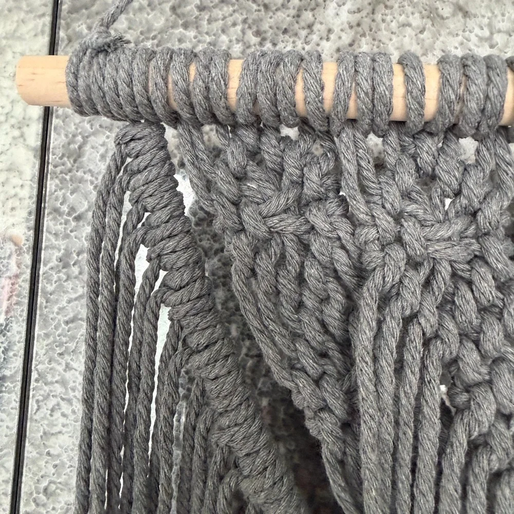 Chic Gray Macrame Wall Hanging